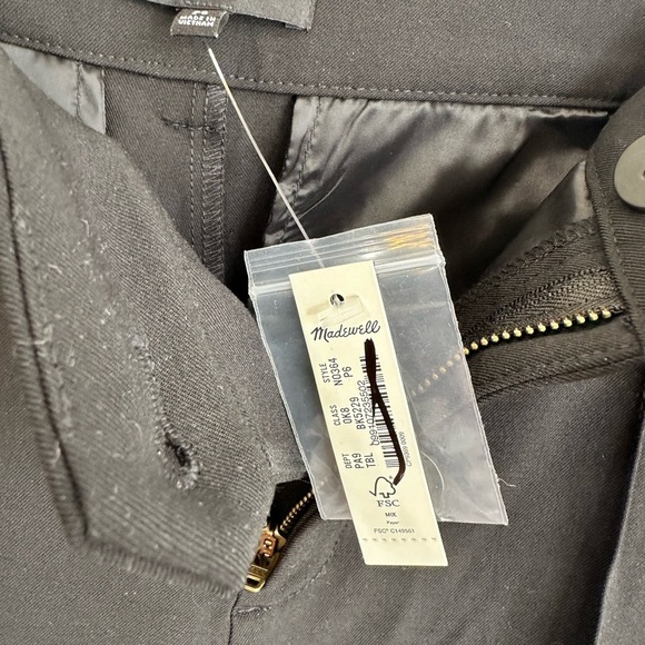 NWT Madewell The Petite Fairbanks Pant in True Black Size 6P - Picture 12 of 16